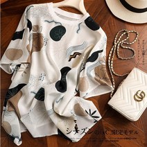 쇼룸 큐티패턴 라운드넥 반소매 블라우스