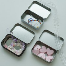 [이서지니]사각 틴케이스 철제 케이스 2size 3color [알루미늄 철 수납 굿즈 사탕 소품 카드 정리 깡통 보관함], M_화이트