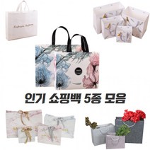 고급 무지 쇼핑백 종이쇼핑 종이 부직포 선물가방 5종, 종이쇼핑백 B형_부직포쇼핑백 B형