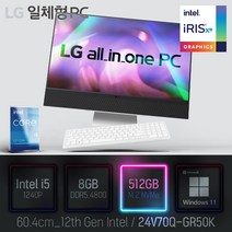 LG 일체형PC(12세대) 24V70Q-GR50K [이벤트 한컴오피스 증정], 24V70Q-GR50K 램8GB + SSD512GB