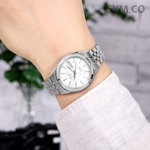 세이코5 오토매틱 실버화이트 메탈 손목시계