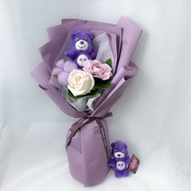 산리오 케어베어 미니 인형 꽃다발 4종 유치원 졸업식 학예회 발표회 선물, 보라