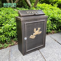 꾸미고 발코니 거리 상자 외부 메일 벽 마운트 게시물 잠금 사서함 편지, Black