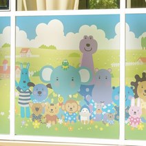 무점착투명시트_주주친구 들판에놀아_A02_W180xH90cm, 본상품선택