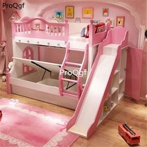 Prodgf 1 Set 어린이 공주 침실 침대, [01] 2
