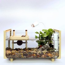 거북이수족관 어항 투명유리 나무 목재 프레임, 큰 사이 세트 60x29x29cm