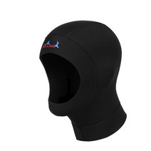 다이빙 후드 네오프렌 3mm 스킨스쿠버 잠수 모자, 블랙