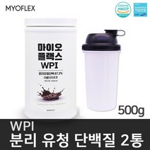 분리유청단백질 분말 류신 농축 포대 유청가루 WPI 매일 마시는 락토프리 단백질 보충제 프로틴 파우더 쉐이크 필수아미노산 BCAA 여성 남성 쵸코맛 식약처인증 HACCP, 2개, 500g