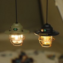 카르닉 레트로 감성 캠핑랜턴 LED 충전식 캠핑등 배터리내장, 카키, 선택:카키