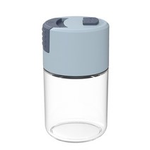0.5g 미터링 소금 셰이커 푸시 타입 소금 디스펜서 소금 탱크 설탕 병 스파이스 페퍼 소금 셰이커 스파이스 항아리 조미료 통, Blue, 하나