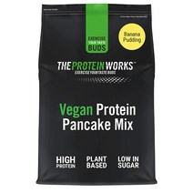 THE PROTEIN WORKS 더 프로틴 웍스 비건 단백질 팬케이크 믹스 파우더 가루 바나나 푸딩 500g, 1세트