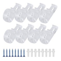 8Pcs Curtain Clear P Clips HookRoller Blind Clips Child Safety Chain Cord P Clip Hooks For Vertical, 01 green