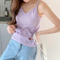 바보사랑 여자 바이올렛 이너티 뷔스티에 브이 끈 나시.옷자락(무료배송)
