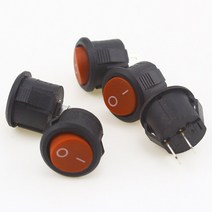 전동킥보드 경적스위치 킥보드깜빡이소형 원형 보트 로커 스위치 16mm 직경 블랙 미니 라운드 블랙 화, 05 Red 5PCS