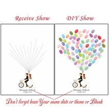 스크랩북 소박한 양장본 위한 용품 게스트 사용자 정의 이름 날짜 귀여운 만화 캐릭터 결혼식 지문 서명 책 그림 프레임 없음 잉크 패드 포함, [04] 50x70cm No Frame, [13] HK252