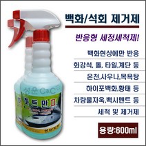 [성남화학/하트만2] 백화제거제 건물백화제거 석회질제거제 석회석제거제 백시멘트제거 백화제거 백화제거제타일 목욕탕석회질제거 사우나백화제거 타일백화제거 자동차물자국제거 백화현상제거제, 600ml 1개