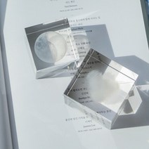 감성 아크릴 큐브 촬영 소품 오브제 [3종 투명 입체 구름 크리스탈 문진 조각 사진 배경 인테리어 장식], 5cm 달