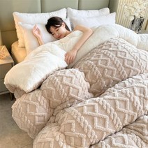 겨울 두꺼운 캐시미어 이불 침대패드 다운 1인용 싱글 이불, 3