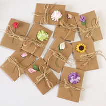 청첩장 바른손카드 10pcs DIY 크래프트 종이 수제 마른 꽃 초대장 인사말 카드 봉투 크리스마스 결혼식 호, 한개옵션0