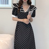 스트릿살롱 도트 더블 카라 원피스