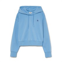 [국내정품]MLB 엠엘비 여성 베이직 애슬레저 미디움로고 크롭 후드티 LA L.Cobalt Blue