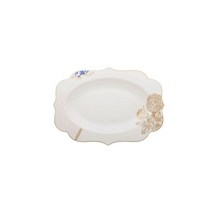 네덜란드 수입 Pip studio Royal White 로열 화이트 트리밍 디저트 플레이트, H    40×28.5×H3.2cm