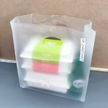 [소행섬] 무지 HD 비닐 쇼핑백 R형 (반투명 비닐봉투 선물용 테이크아웃 쇼핑 답례품포장), 100매입, R35