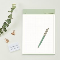 [안테나샵] 컬러 에너지 B5 노트패드 / 2분할 그리드 모눈 4mm 친환경 떡제본, 달콤한오늘베이비핑크