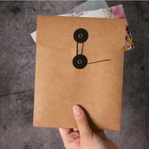 디작소 디자인 문구 단추 봉투(소) 5장, 5x7크라프트