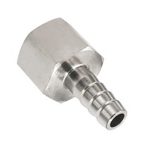 Metalwork 304 스테인리스 스틸 단조 호스 바브 피팅 0.6cm(1/4인치) 바브 x 0.6cm(1/4인치) NPT 암나사 커플러 어댑터 1개, 1/4