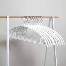 논슬립 어깨뿔 미끄럼 방지 옷걸이 라운드 실리콘 코팅 스텐레스 자켓 옷걸이, 10P, 화이트