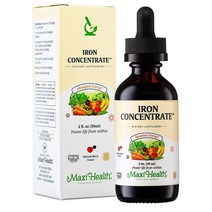 Maxi Health Iron 액상 철분 15mg 59ml 해외, 6개