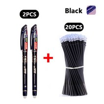 특이한 예쁜 선물용 시그노 볼펜 지울 수있는 색 잉크 젤 세트 지우개와 . 학교 사무실, 블랙 22pcs