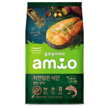 아미오 전연령용 자연담은 식단 강아지 건식사료, 힘찬연어, 1kg, 2개