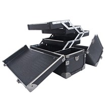 가방몰 메이크업박스 메이크업가방 네일가방 미용가방 화장품정리함 Professional Makeup Box 4단 소형 DFF402-NICKEL BLACK