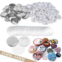 뱃지만들기 뱃지제작 뱃지재료 100/300/500Pcs 배지 버튼 부품 DIY 핀 세트 제조기 용품 프레스 기계 25/3, 02 300-PCS_03 37mm