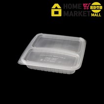 덮밥포장 PP도시락 (투명)TF-SQ2C-2칸 1200ml (200개) 밀페용기 전자렌지용도시락