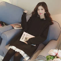용순언니 bebedi 여성용 알트니 레이스 롱 후드티