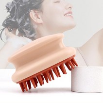 머리가려움 실리콘 두피마사지 샴푸빗 두피관리기기, 핑크, 1개