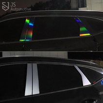 JS automotive 풀체인지 K8 B필러 홀로그램 데칼 스티커 튜닝 몰딩 스크래치방지 랩핑 시트지, 블랙홀로그램 6P
