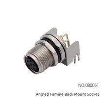 CAZN M8 앵글 수 백 마운트 소켓 34568 코어 항공 플러그 IP6768 방수 용접 PCB 커넥터, 없음, 080051 Female+5 core B