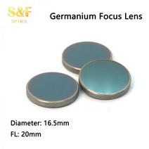 S & F Plano 볼록 적외선 온도계 렌즈 Ge D16.5mm FL20mm 게르마늄 초점 렌즈 적외선 열 화상 장비용, 16.5mm, 20mm