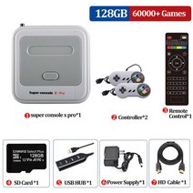 레트로 비디오 게임 콘솔 슈퍼 X 프로 4K HD 출력 듀얼 시스템 70000 + PSPPS1DC 용 미니 TV 플이어, 02 AU, 03 X Pro 128GB Wired_03 UK