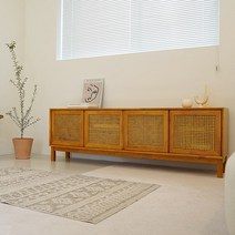 마루이 킨홈 라탄 원목 거실장 1800_골드브라운, 골드브라운