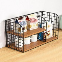 주방 조리대 스탠드식 물컵 수납선반 그릇장, 40*25*16cm (화이트 원목색)