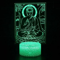 3D 불교 LED 야간 조명 부처님 모델 감동 램프 룸 장식 상품 종교 불교에 대 한, MY-699