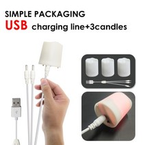 led양초추천 이케아초 led양초 led티라이트 led캔들 충전식 촛불 led 원격 제어 불꽃 없는 차 조명 웨딩 홈 장식 차 빛 타이머 dropshipping, 협동사, 3PCS USB