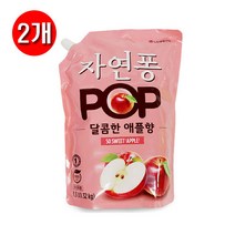 [유니크앤몰] LG 친환경 주방세제 자연퐁 POP 달콤한 애플향 리필 1300ml, 2개