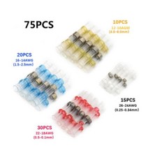 혼합 50/100/250PCS 열 수축 튜브 방수 및 납땜용 슬리브 튜브 전선 절연 스플라이스 커넥터 키트, 9.75PCS Without Box