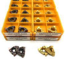 선반 밀링 바이트 mmt 11er 16er 22er 나사 인서트 mmt 11ir 16ir 22ir 카바이드 인서트 나사 도구 cnc 터닝 인서트 절삭 공구 나사 인서트, 10개, 22ir ag60, ue6020